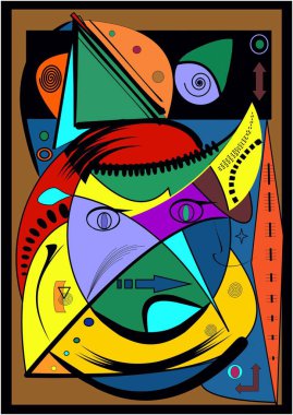 soyut şeklinin yüz buruşturma