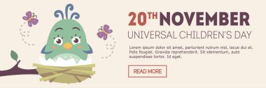 vector universal children's day banner clipart