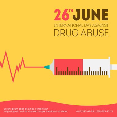  uyuşturucu istismarı illüstrasyon vektör uluslararası günü