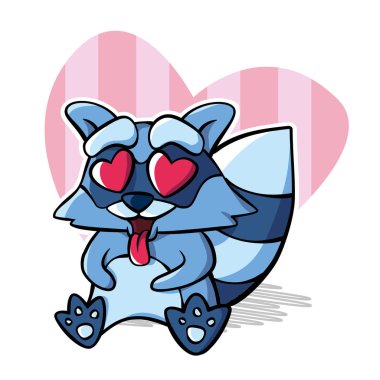 vektör Rakun kalpler gözlü