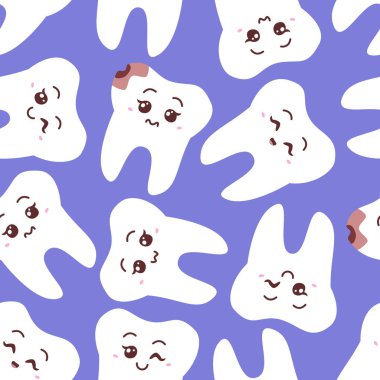 vektör sorunsuz diş çizgi film desen