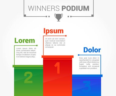 vektör parlak kazanan podyum Infographic