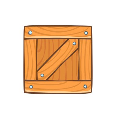 vektör kesintisiz çizgi film ahşap kutu 