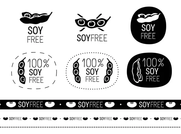 Vecteur soya libre signe ensemble — Image vectorielle