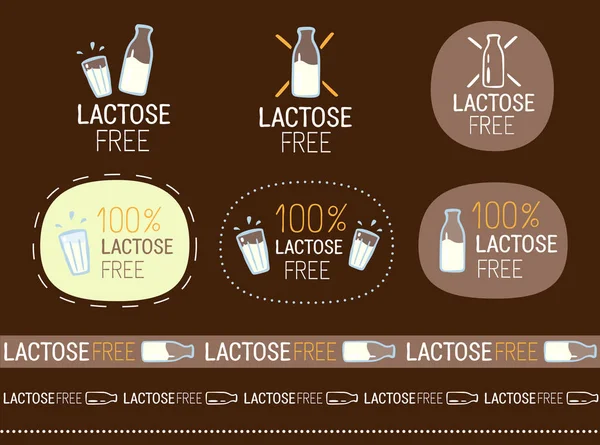 Autocolantes sem lactose —  Vetores de Stock