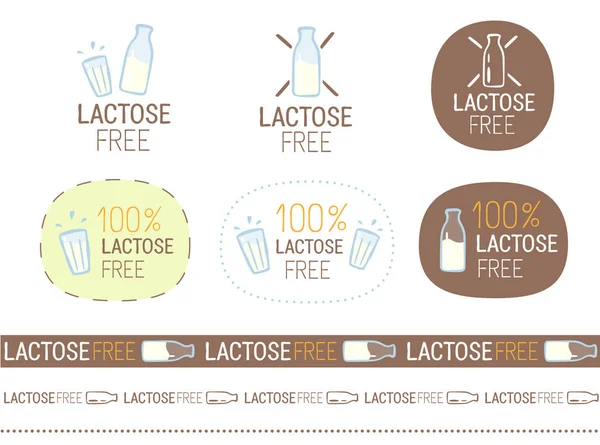 Lactose free stickers — Stock Vector