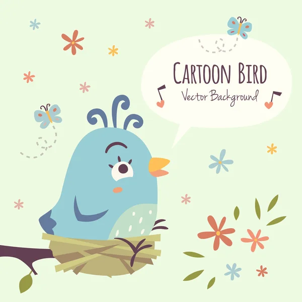 Vektor rajzfilm madár háttér — Stock Vector
