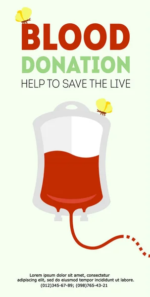 Bandiera della donazione di sangue — Vettoriale Stock