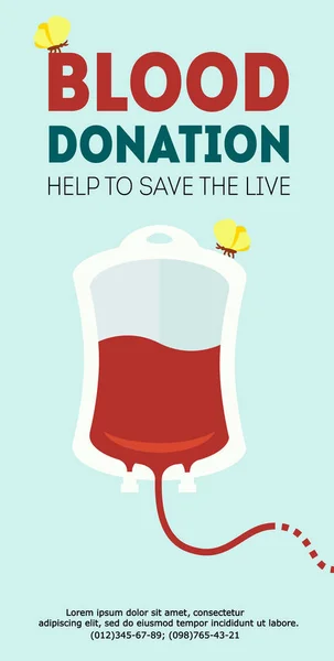 Banner verticale donazione di sangue vettoriale — Vettoriale Stock