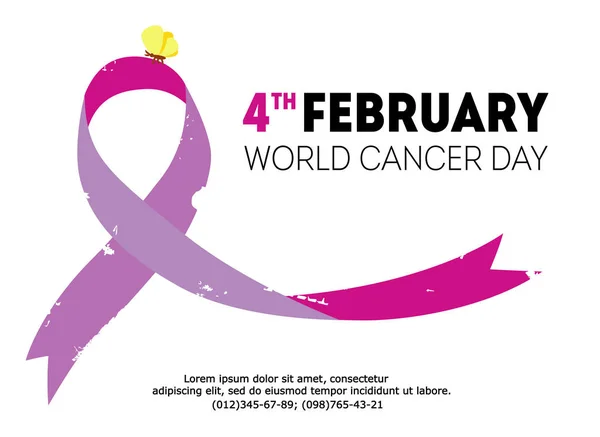 Vector world cancer day illustration — Stock Vector