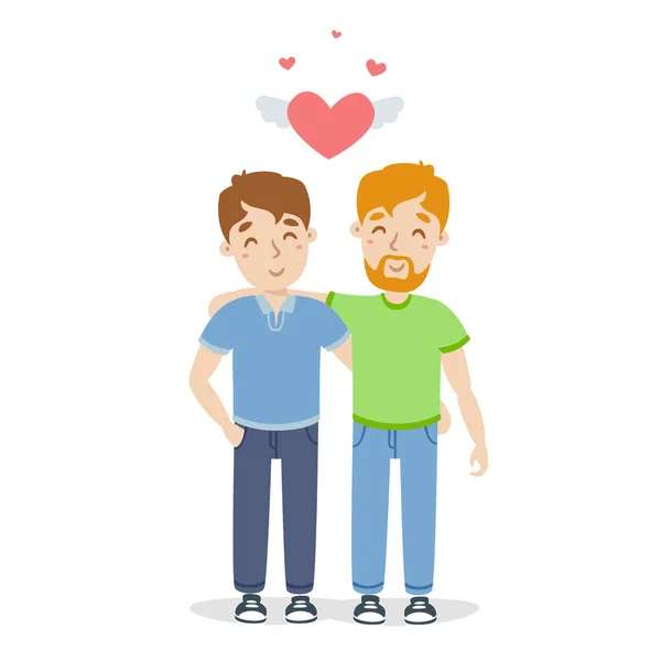 Vektor homosexuell paar flach illustration — Stockvektor