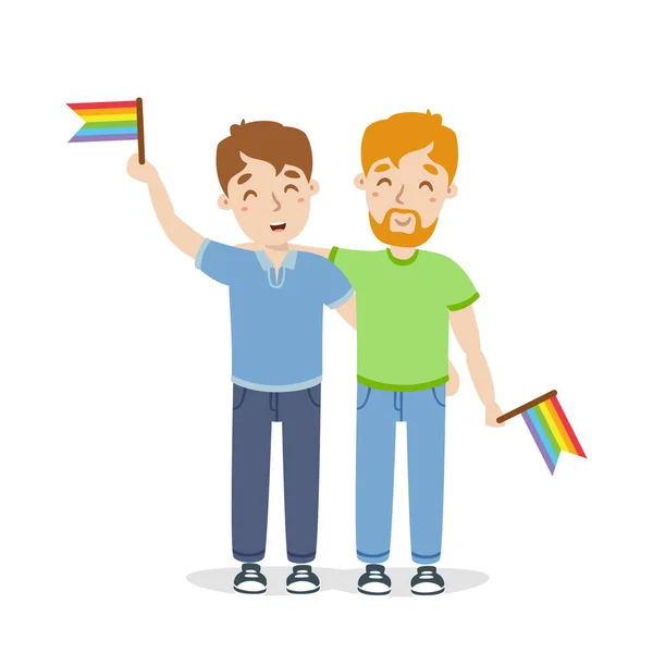 Vector gay couple illustration — Stock Vector