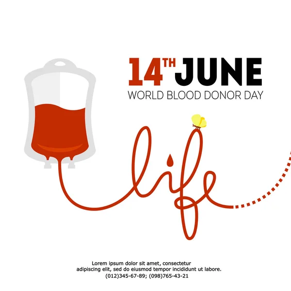 Vecteur Journée mondiale des donneurs de sang 14 juin illustration — Image vectorielle