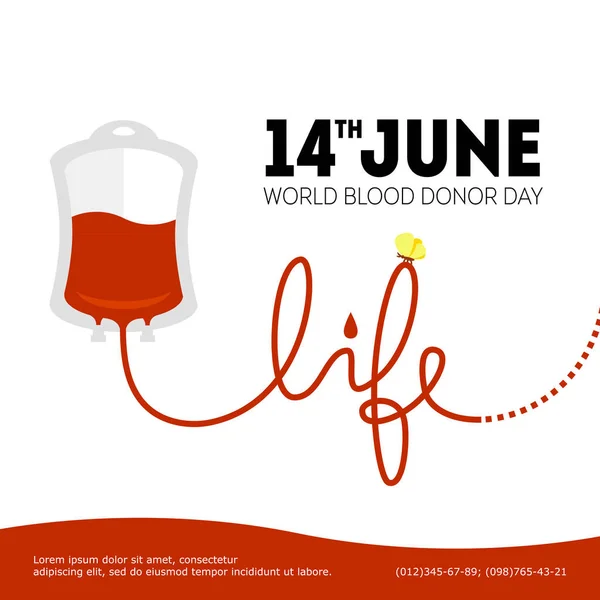 Wereld bloed donor dag 14 juni illustratie vector — Stockvector