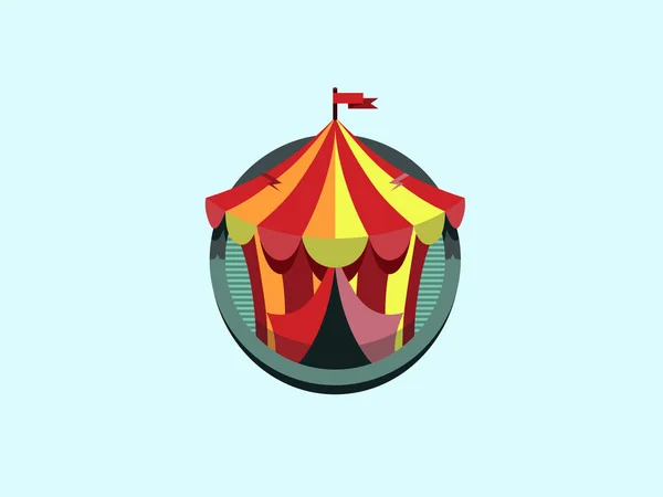 Vetor de circo tenda logotipo ícone — Vetor de Stock