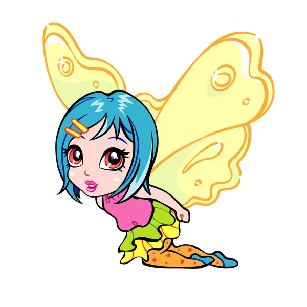 Vector elf fairy girl illustration — Stock Vector