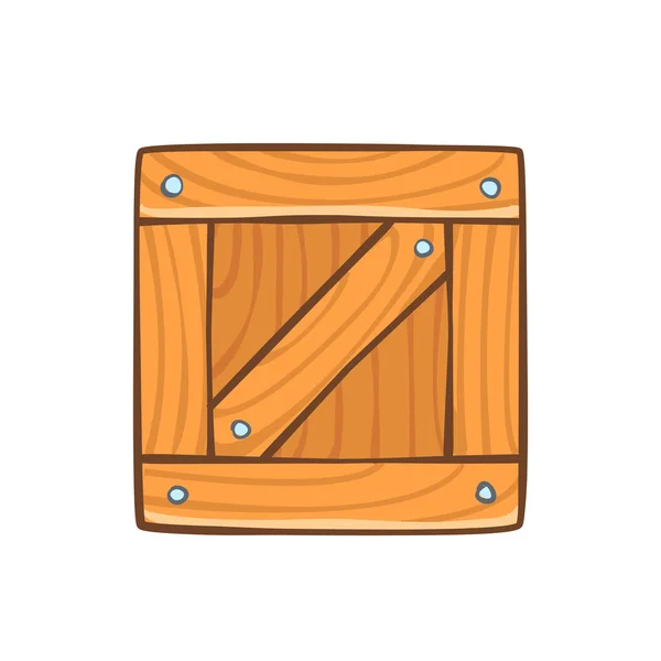 Vetor caixa de madeira sem costura dos desenhos animados — Vetor de Stock