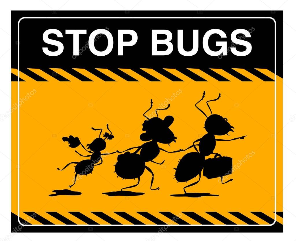 vector stop bugs illustration