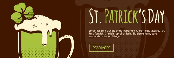 St. Patrick's Day halftone banner vector — Stockfoto