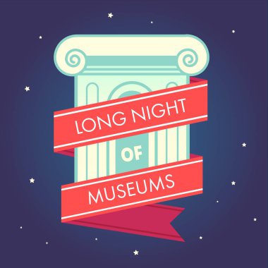 vektör müzeler çizimi uzun gece 