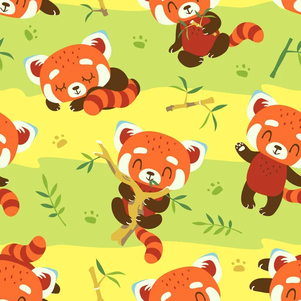 Kreskówki z red panda — Wektor stockowy