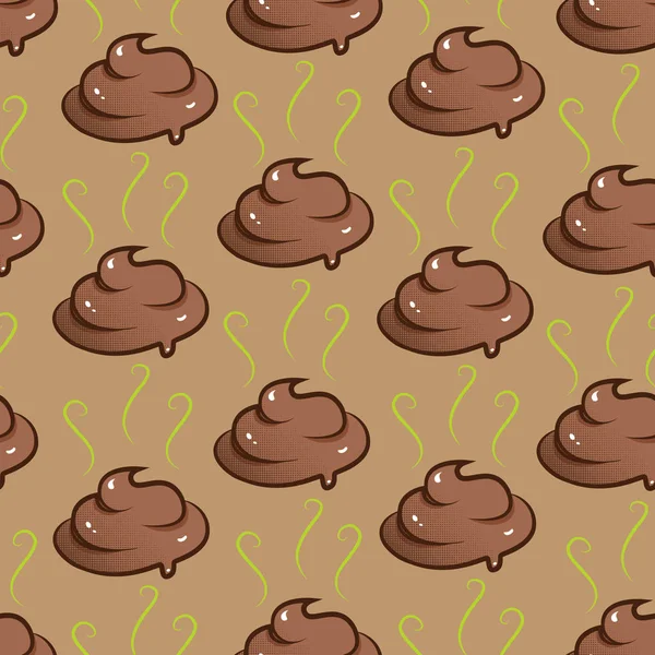 Stinky poop seamless pattern — Stock Vector