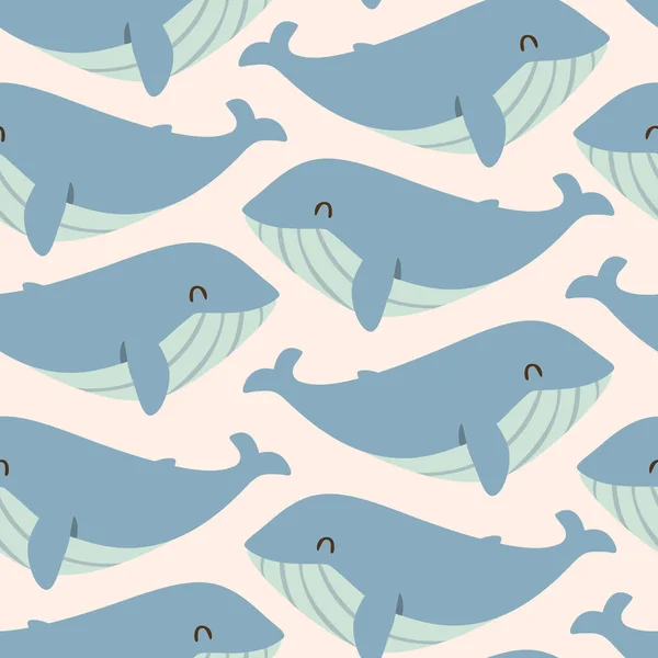 Χωρίς ραφή πρότυπο διάνυσμα γαλάζια φάλαινα — Διανυσματικό Αρχείο