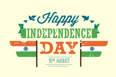  Hindistan Bağımsızlık Günü tebrik kartı vektör