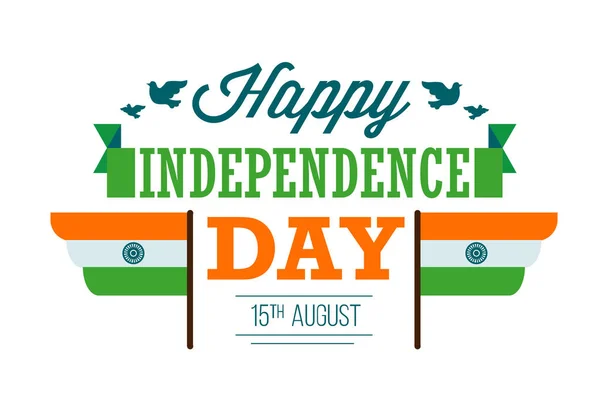 Vector india independencia día tarjeta de felicitación — Vector de stock