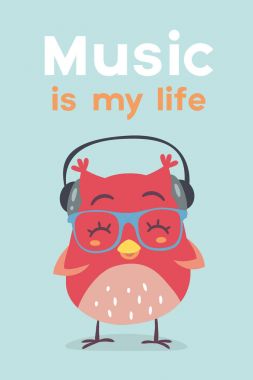 vektör karikatür tarzı mavi baykuş seamless modeli