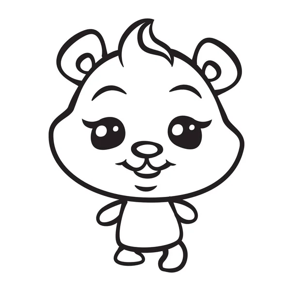Cute bear coloring page illustration — Stock Vector