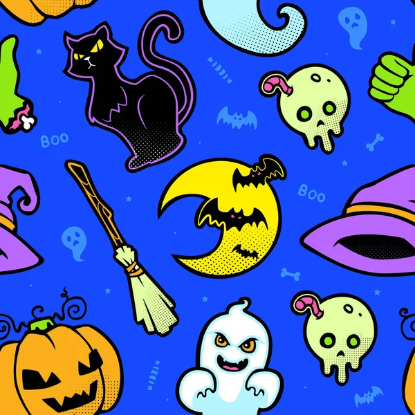 Vector halloween patrón sin costura — Archivo Imágenes Vectoriales