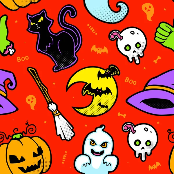 Padrão sem costura Vector halloween — Vetor de Stock