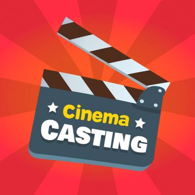 vektör sinema parlak clapper pano reklam illustr döküm