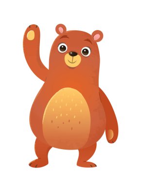 karikatür tarzı ayı kuş çizim ile vektör