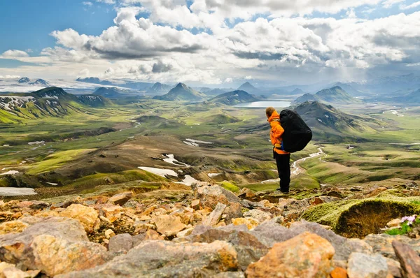 İzlanda'hiking dağ — Stok fotoğraf