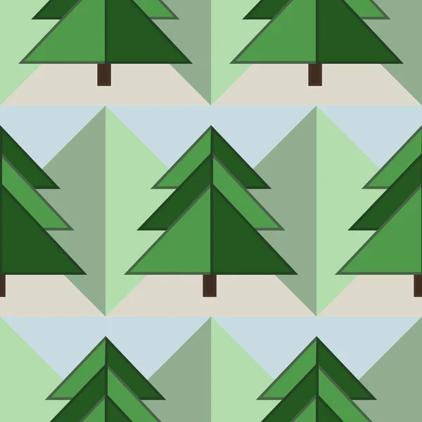 Buen patrón de bosque Firs sin costura — Vector de stock