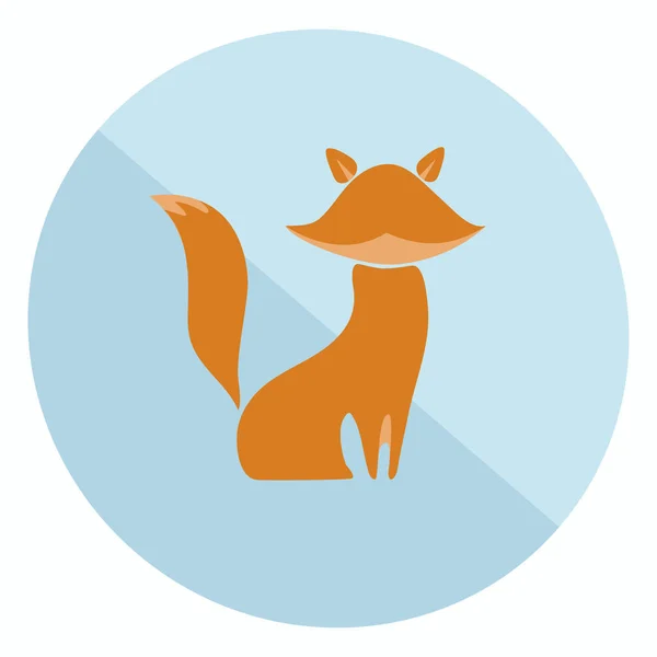 Flat fox icon — Stock Vector