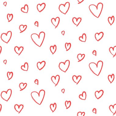 Şirin el çizilen kalpler desen