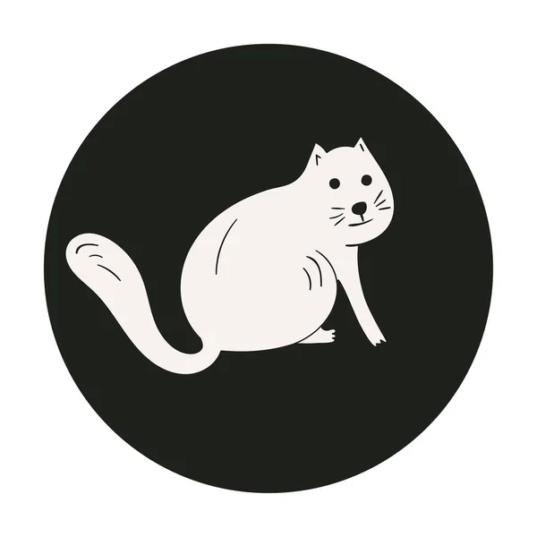 Monochromatický roztomilý kočka — Stockový vektor