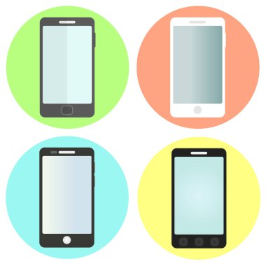 Düz smartphone simgeler kümesi