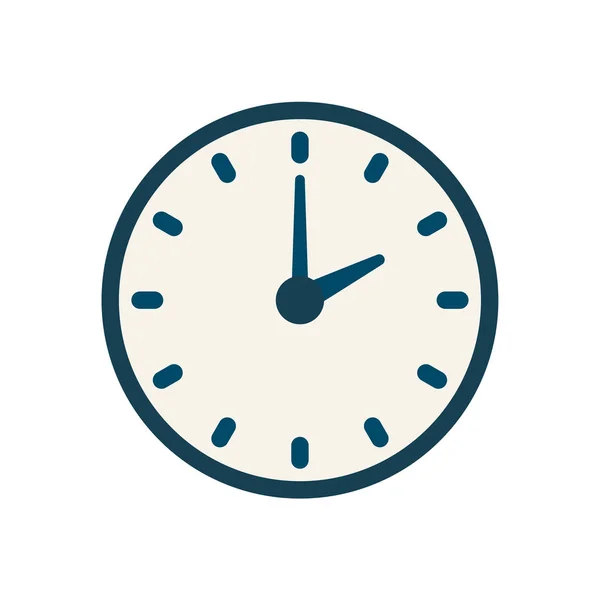 Blue vector clock icon, flat linear time sign — Stock Vector