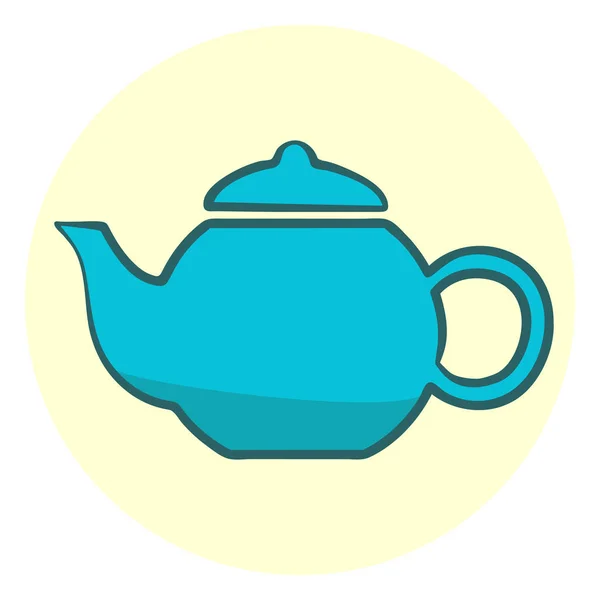 Niedliche blaue Teekanne Symbol — Stockvektor
