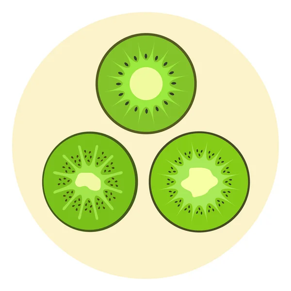 Şirin kivi simgelerin ayarlamak, kivi bir yarısında bölmek