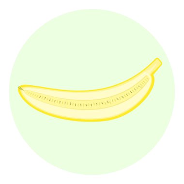 Yarısı sarı muz simgesi, yarım muz split