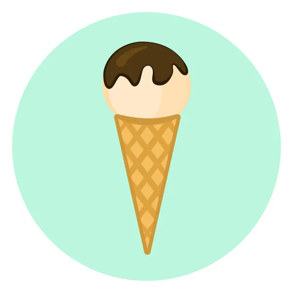 ไอศกรีมในไอคอนโคนวาฟเฟิล — ภาพเวกเตอร์สต็อก
