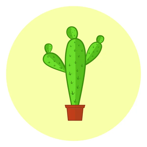 Симпатичная красочная икона кактусов, яркий кактус в горшке — стоковый вектор