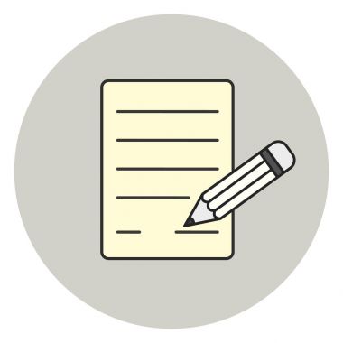 Kağıt ve kalem simgesi, imza simgesi