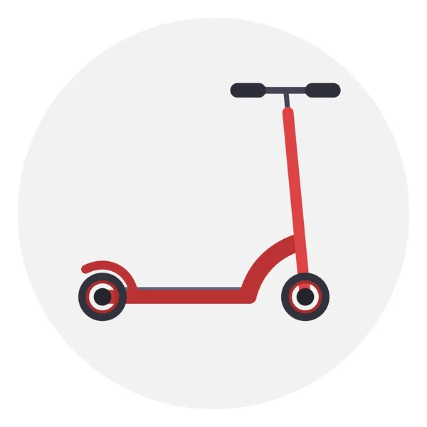 Icona piatta rosso calcio scooter — Vettoriale Stock