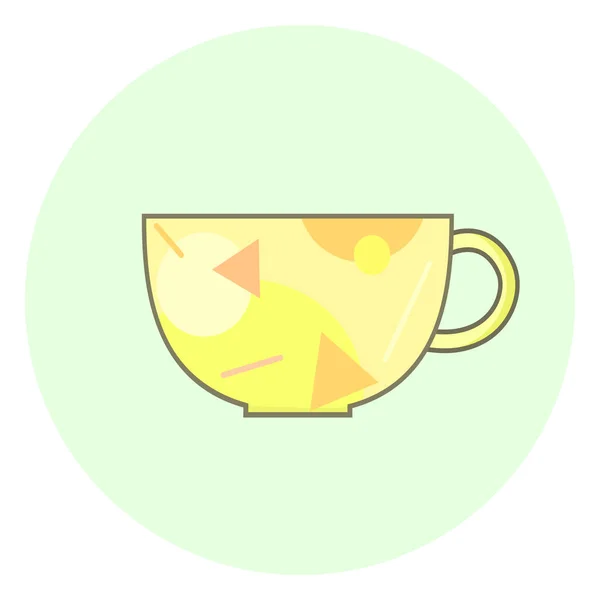 Flat yellow cup icon, tea cup — Stock Vector